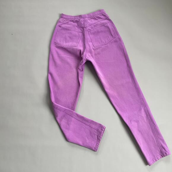 80s Stephen Sprouse Vintage S label Tapered High Waist jeans Lavender Denim 24” - Picture 12 of 12